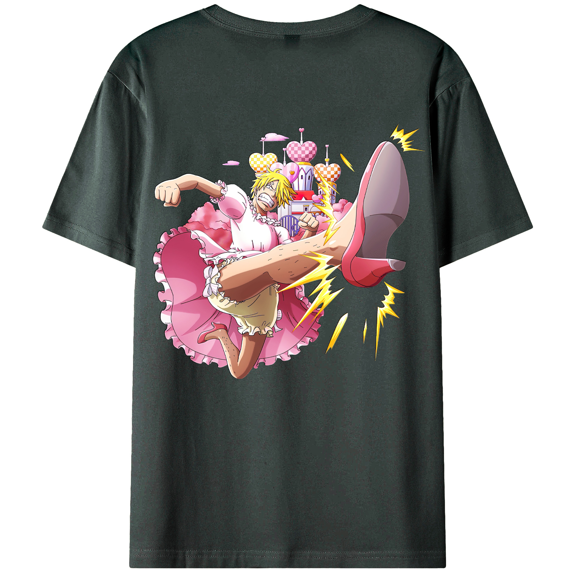 （画像用） ワンピース サンジ ONE PIECE Sanji 綿100％ メンズ半袖Tシャツ（バックプリント） 通気性